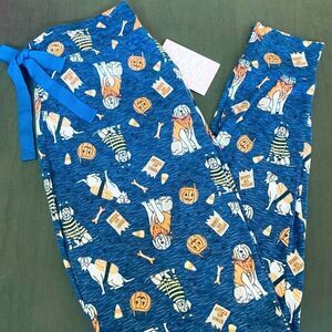 Halloween Dogs Fall Dog Print Jaclyn Intimates Soft Jogger PJ Pants